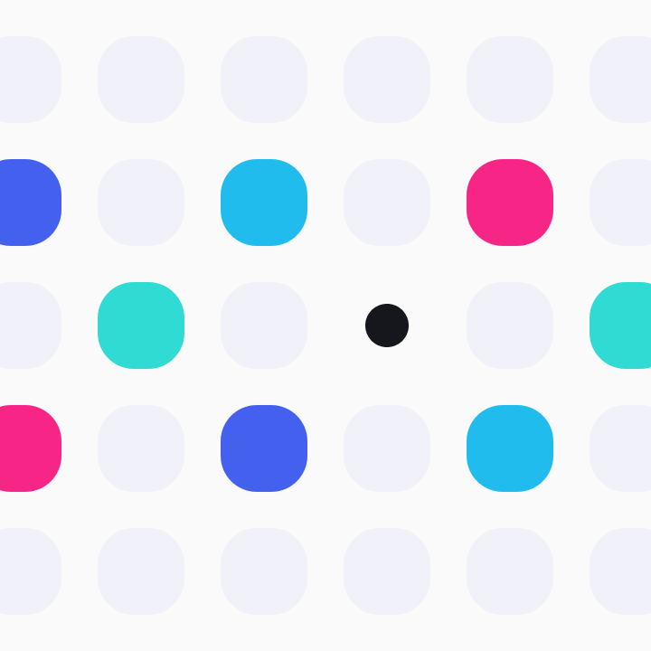 App icon with a grid of pink, cyan, teal, and blue squares